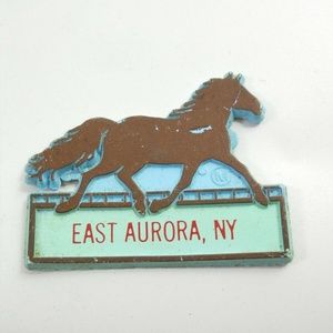 EAST AURORA NEW YORK RACING HORSE Vintage MAGNET